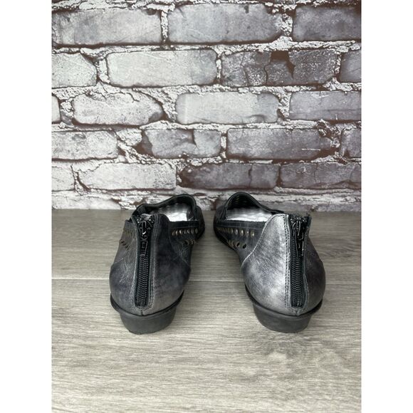 Sesto Meucci Pewter Leather Perforated Back Zip Wedge Shoes Women Sz 11N US/42EU - Picture 5 of 16